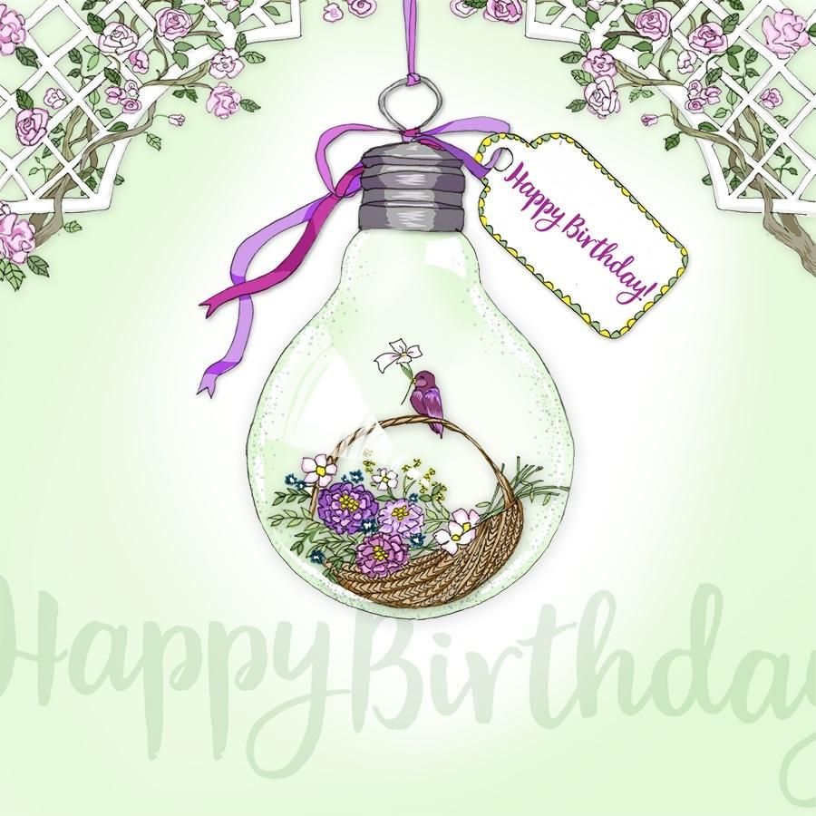 Clear Creation Karnet urodzinowy Swarovski kwadrat Żarówka (CL2806)