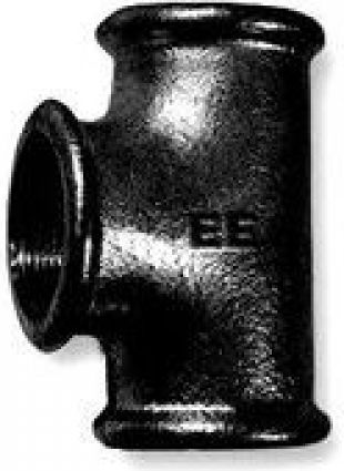 Odlewnia Zawiercie Trójnik nakrętny czarny B1 1/2"x3/4"x1/2" czarny nr 25