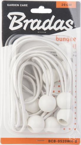 Bradas 10szt. zestaw gum z kulką 10x15cm BUNGEE CORD BALL biały 5358