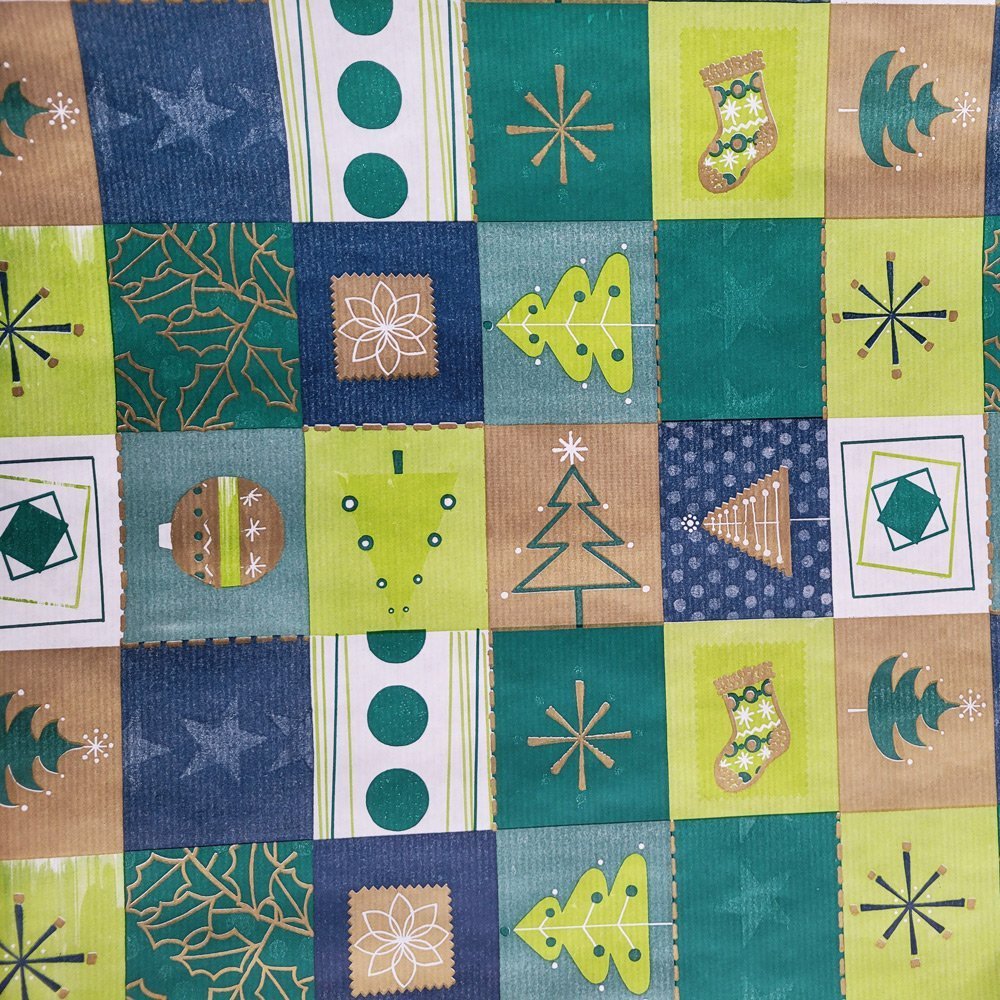 Papier zielony święta do pakowania 57cmx2m 2m237