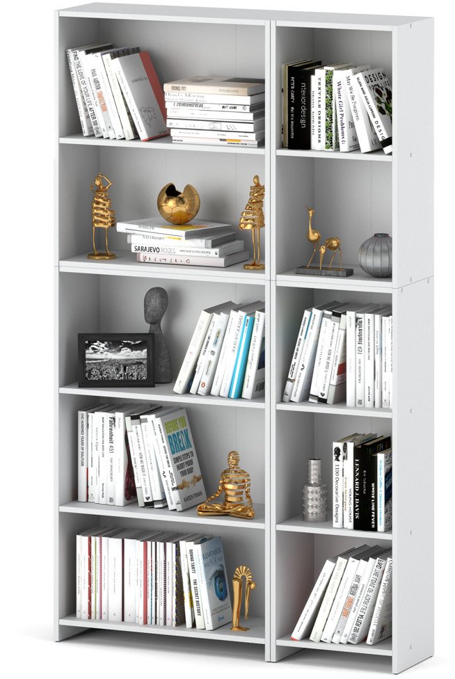 Regał Na Książki Dla Dzieci 110cm Słupek Segregatory Na Zabawki Salon Biały