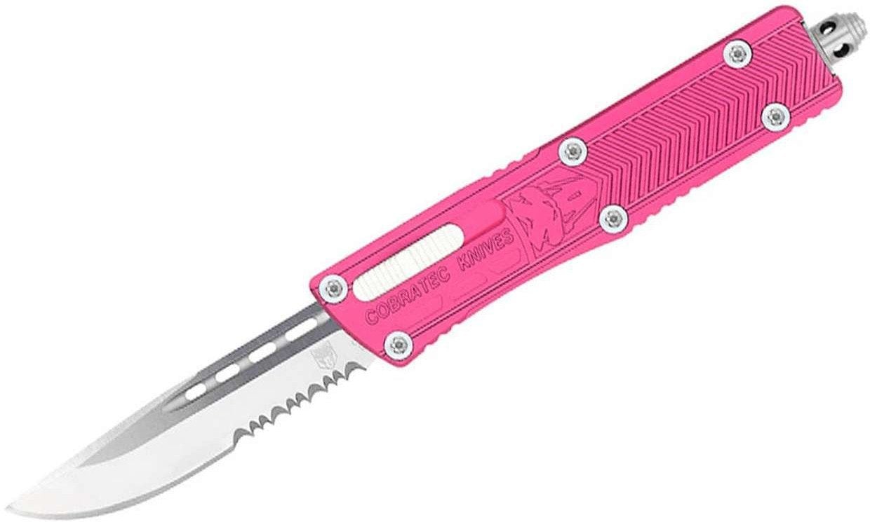 Nóż CobraTec Small Sidewinder Pink Drop Serrated