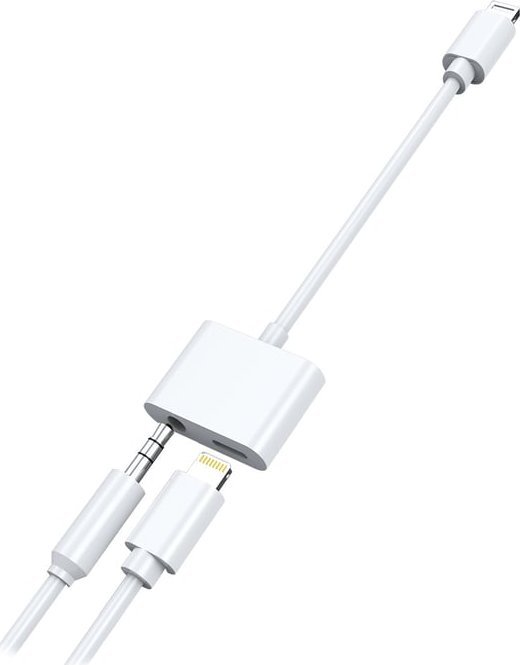 2GO 2GO Audio-Lade-Adapter Stereo Lightning 10cm weiß