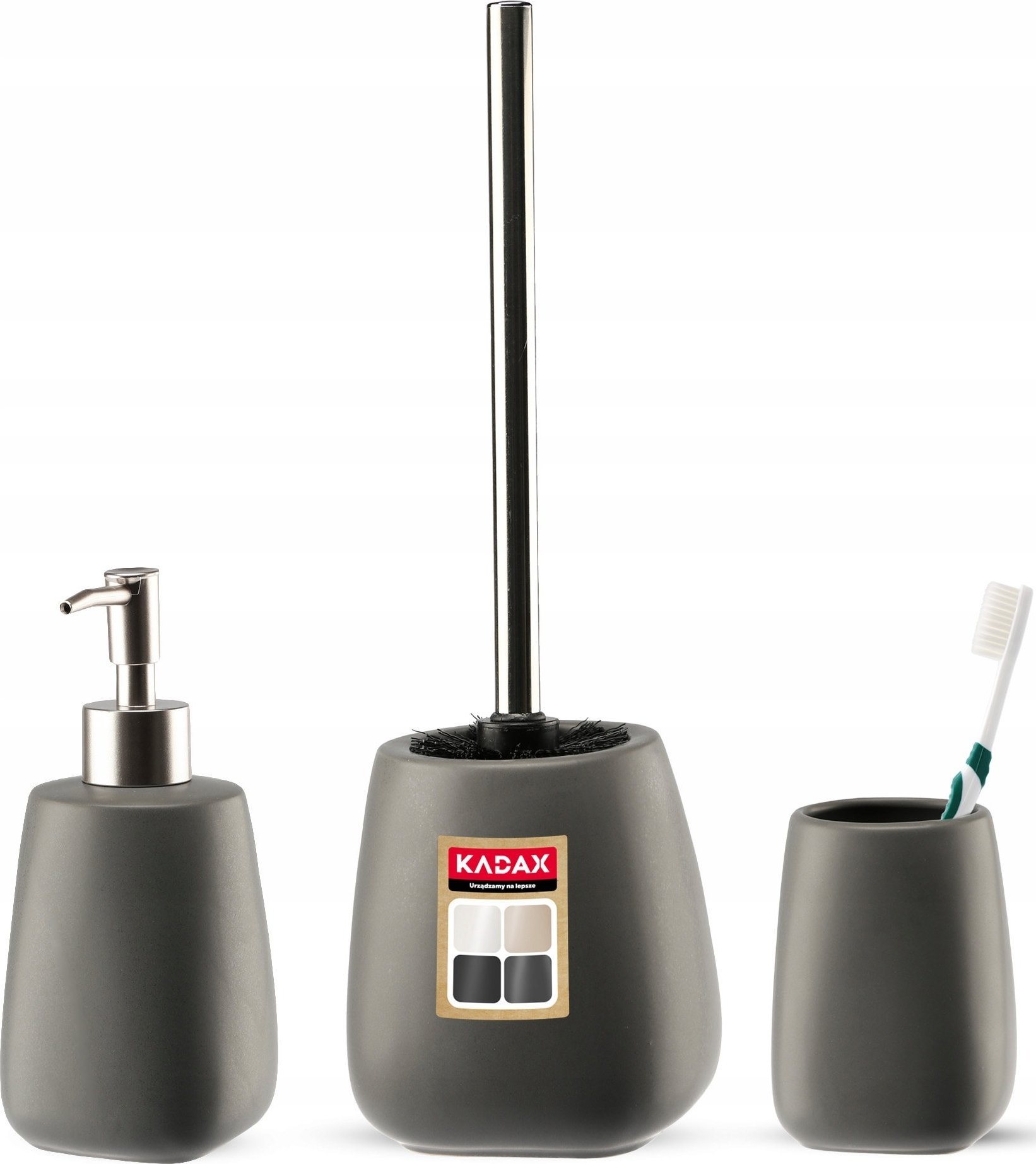 Kadax KADAX Zestaw Łazienkowy 3W1 Komplet Do Wc Szary