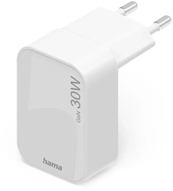 HAMA ŁADOWARKA SKŁADANA GAN 30W, 1X USB-C, BIAŁA