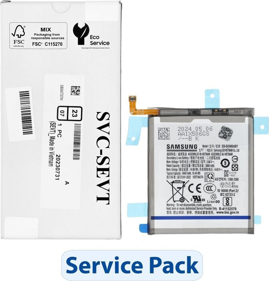 Bateria Samsung ServicePack Bateria EB-BG980ABY do SAMSUNG S20 G980F/G981B GH82-22122A