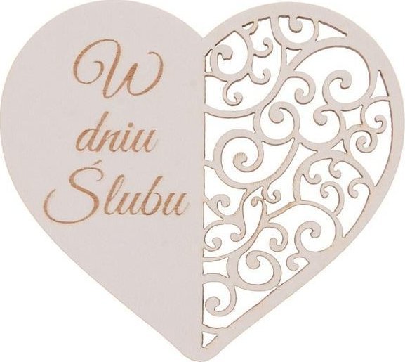Drewniany napis - W dniu ślubu 5szt biały