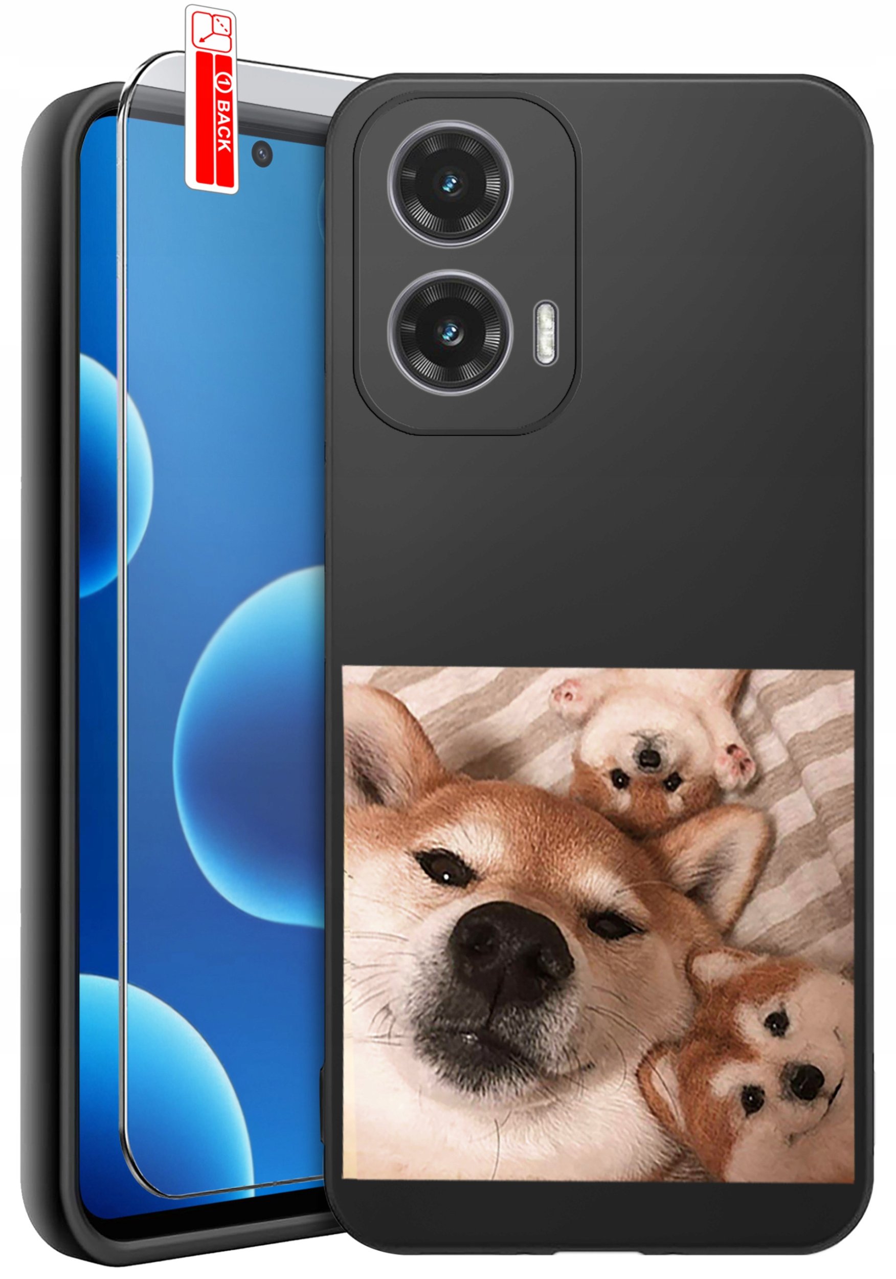 ETUI do Motorola Moto G45 5G | WZORY | SILIKONOWE MATT CASE + SZKŁO 9H