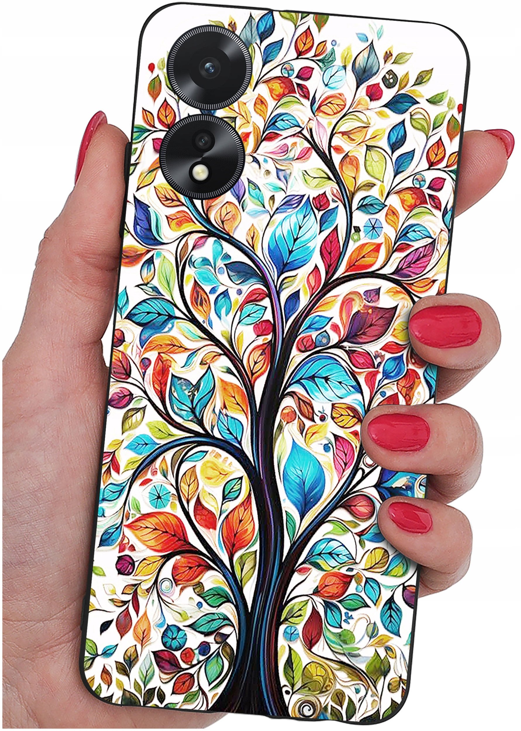 ETUI do Oppo A38 4G WZORY |SILIKONOWE MATT CASE + SZKŁO 9H