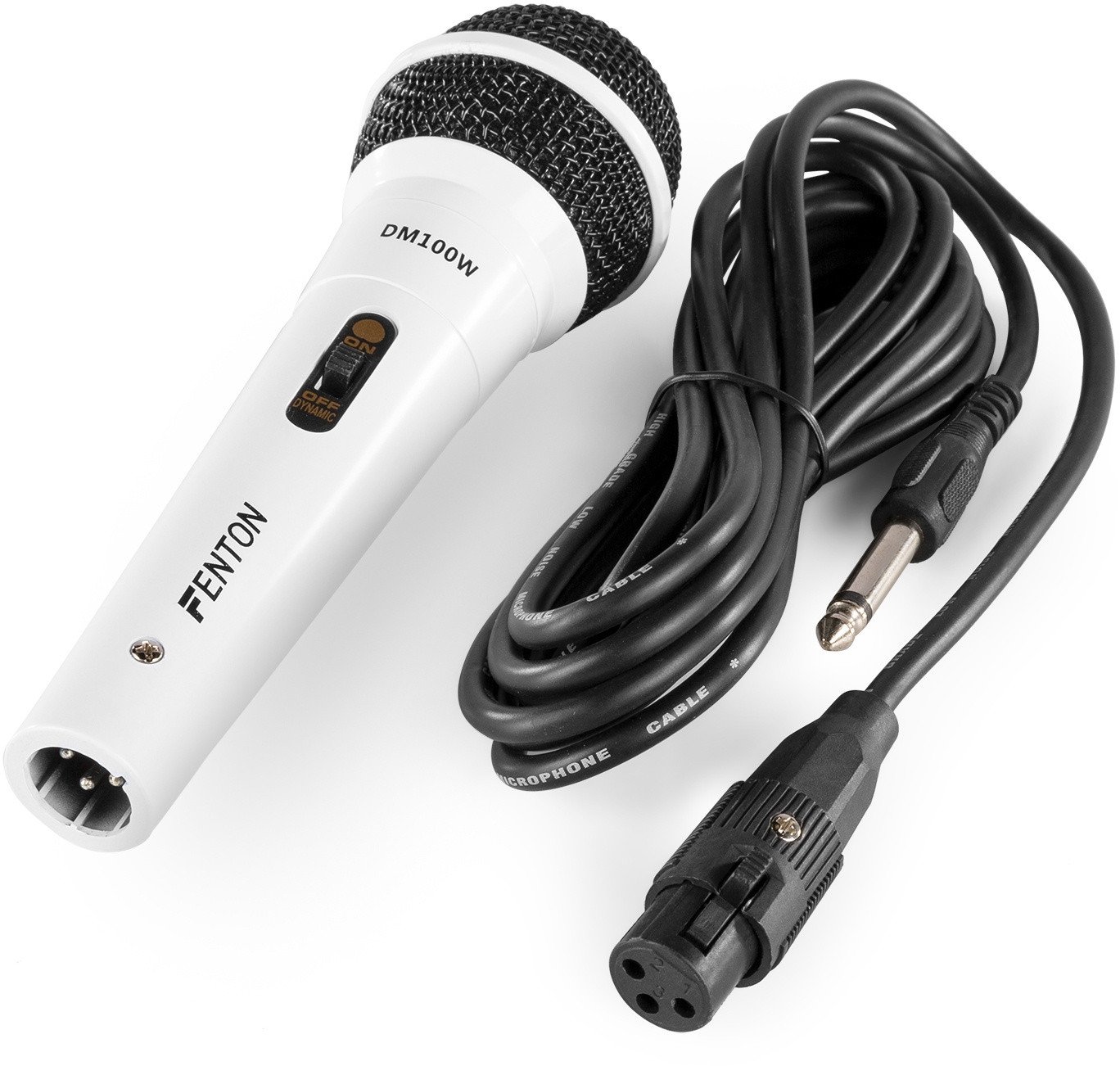 Mikrofon dynamiczny DM100W Micro XLR biały Fenton one size