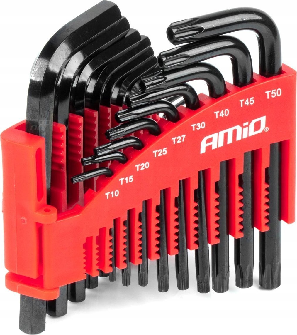 Klucze imbus hex torx crv imbusy zestaw czarne 22 szt. amio-04297