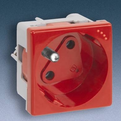 Kontakt-Simon Gniazdo K45 pojedyncze DATA z/u 16A IP20 z kluczem i wskaźnikiem zasilania czerwone - KLS02/6