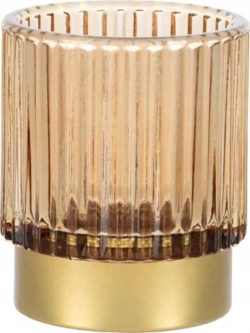 Koopman Świecznik szklany na tealight przezroczysty 6x8cm