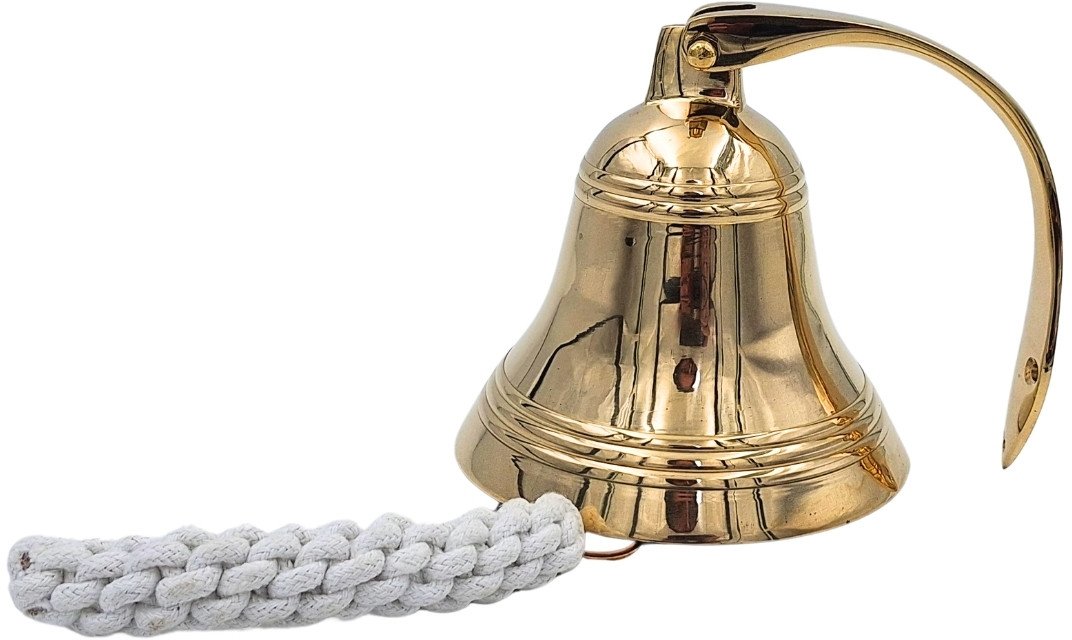 Dzwon Okrętowy Mosiężny Średnica 13 cm - Marynistyczna Dekoracja - HB30/5