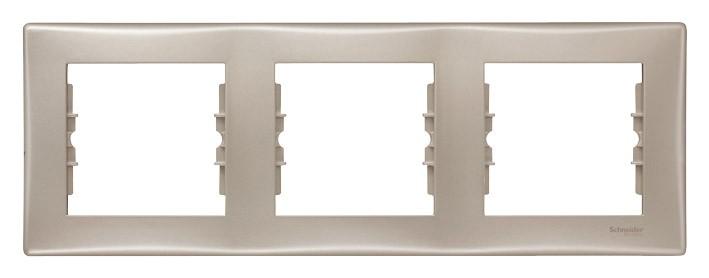 Schneider Electric Ramka potrójna Sedna pozioma satyna SDN5800568