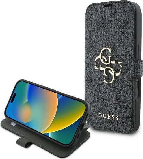 Guess GUBKP16S4GMGGR iPhone 16 6.1" czarny/black book 4G Metal Logo