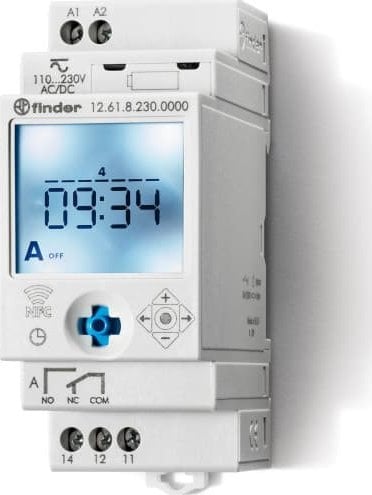 Finder Zegar cyfrowy tygodniowy NFC 1P 16A 230V AC/DC 12.61.8.230.0000