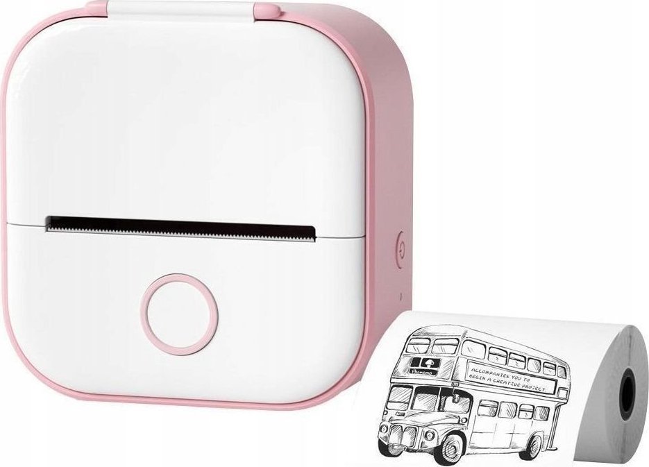Drukarka etykiet Phomemo T02 Drukarka Termiczna Bluetooth Do Zdjęć Naklejek Notatek Etykiet / Biało - Różowa