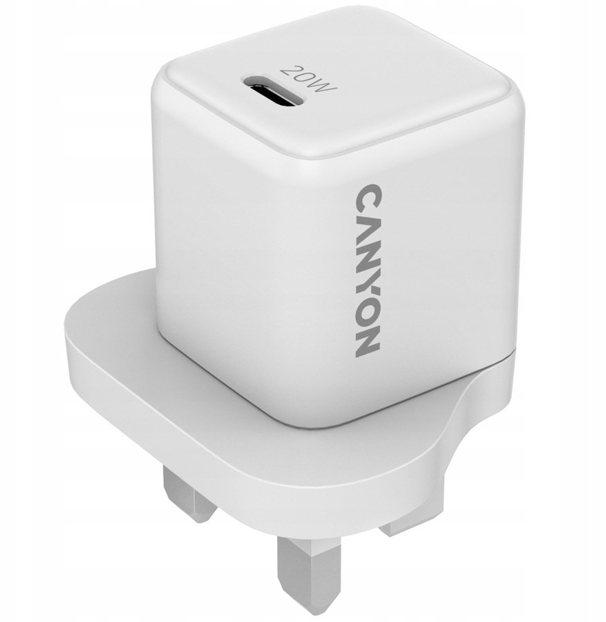 CANYON Ładowarka sieciowa CU20C GaN 20W 1xPD UK Biała