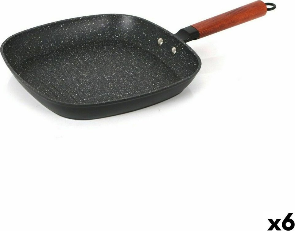 Patelnia Quttin Patelnia do Pieczenia ze Żłobieniami Quttin Doha Kute aluminium 39 x 28 x 15 cm (6 Sztuk)