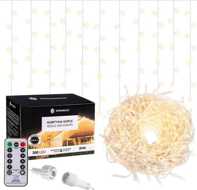 Dekoracja świąteczna Springos kurtyna świetlna