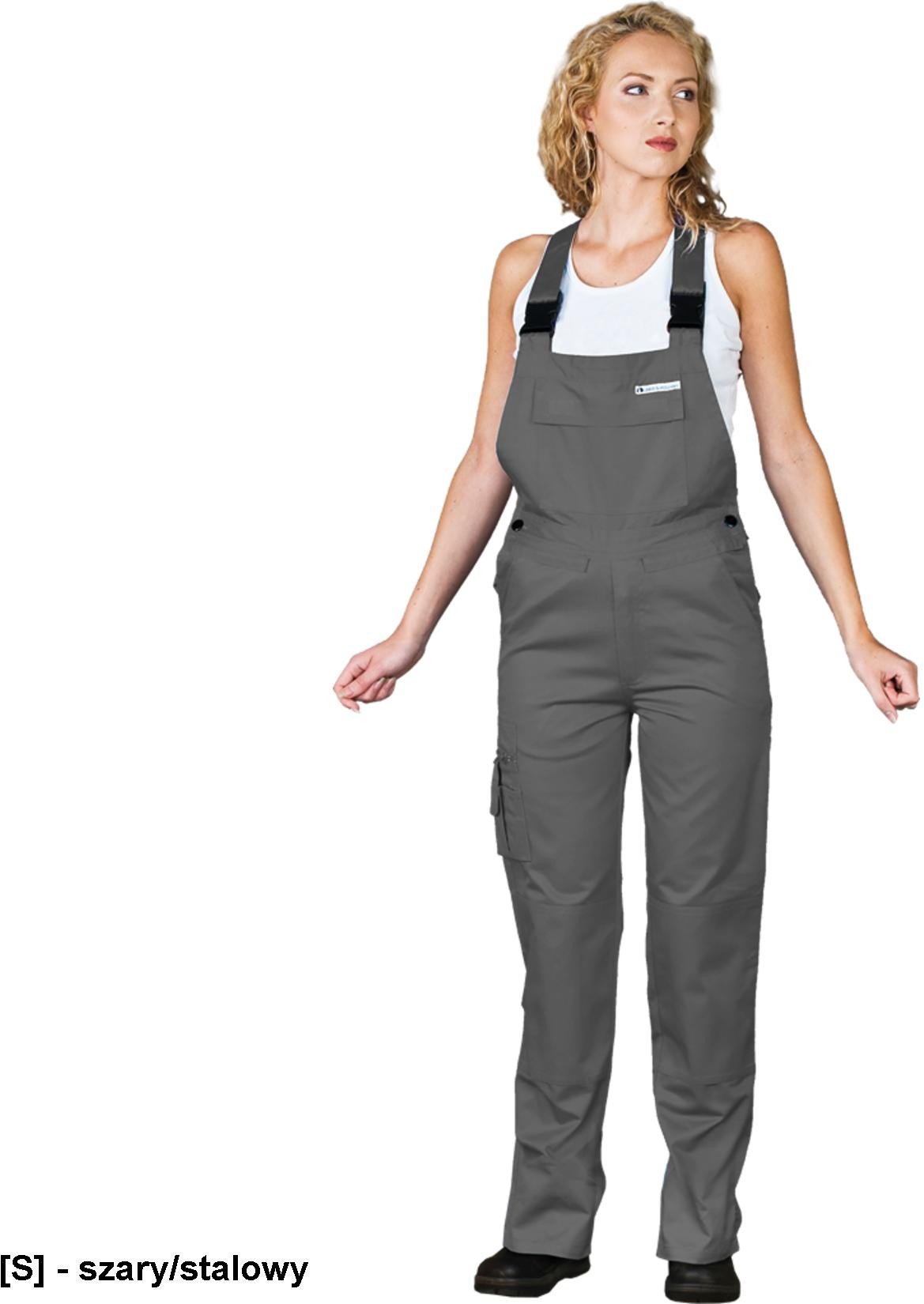LH-WOMBISER - Spodnie ochronne damskie ogrodniczki - szary/stalowy 36