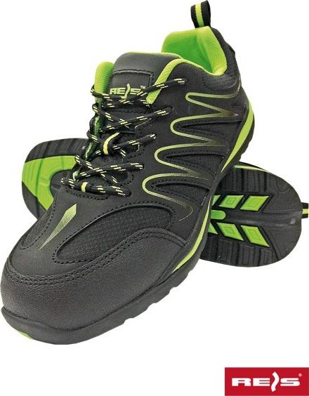 R.E.I.S. BRECUADOR-OB FO SRA - obuwie ochronne skóra nubuck połączonej z siateczką - czarno-zielony 43