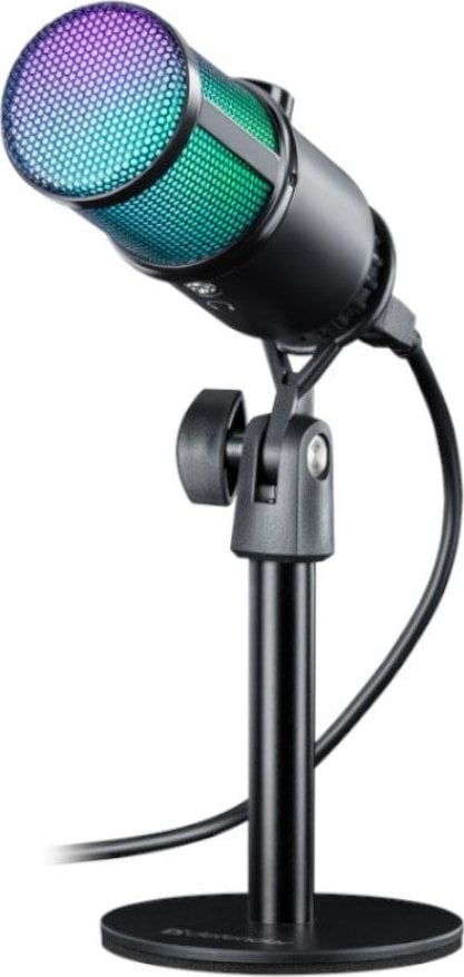 Mikrofon przewodowy Defender GLOW GMC 400 ze statywem STREAM strumieniowy RGB USB