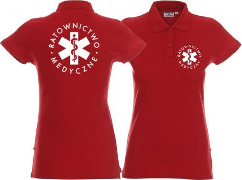 LPP - Promostars Koszulka Polo damska RATOWNICTWO MEDYCZNE czerwona