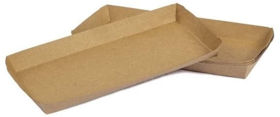 Vrige Pølsebakke m/kant brun 200x90x20mm 100stk/pak Brun 1x1x1mm (100EA)