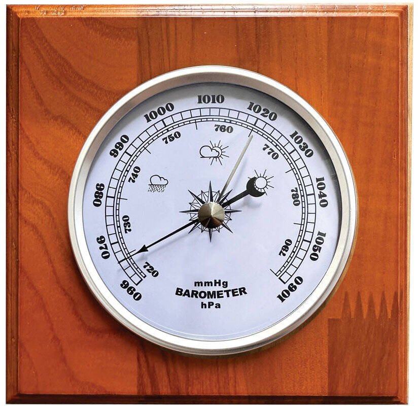 Barometr analogowy drewniany JVD BA230.41 14x14 cm .