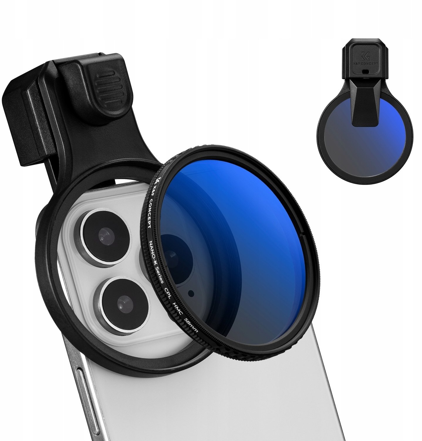 Obiektyw Soczewka Filtr Polaryzacyjny Cpl Do Telefonu Smartfona 58mm Klips / Kf15.0024