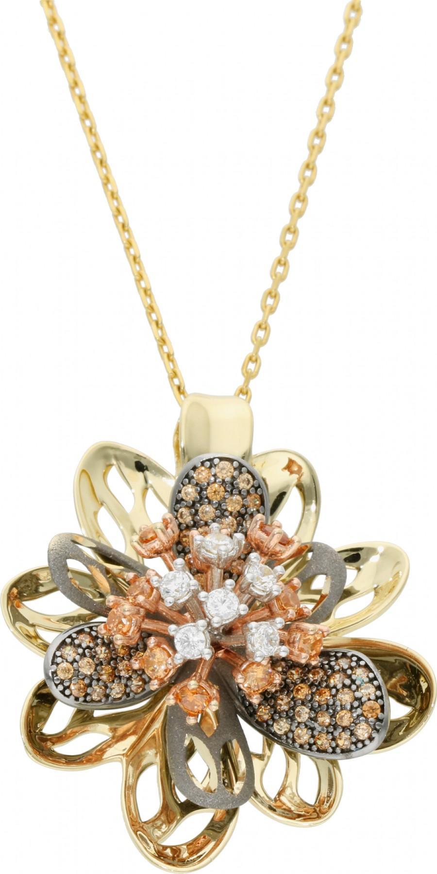 Rosanto Złota zawieszka w kształcie kwiatu 585 14k