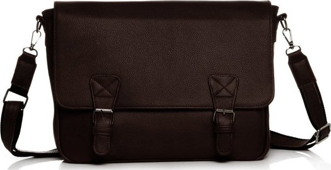 BRĄZOWA SKÓRZANA LISTONOSZKA MĘSKA TORBA NA RAMIĘ SOLOME MERLO