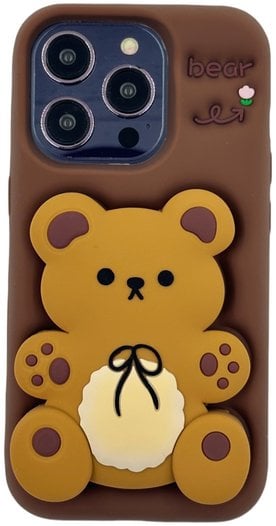 ETUI CASE 3D BEAR Z UCHWYTEM IPHONE 14 standard