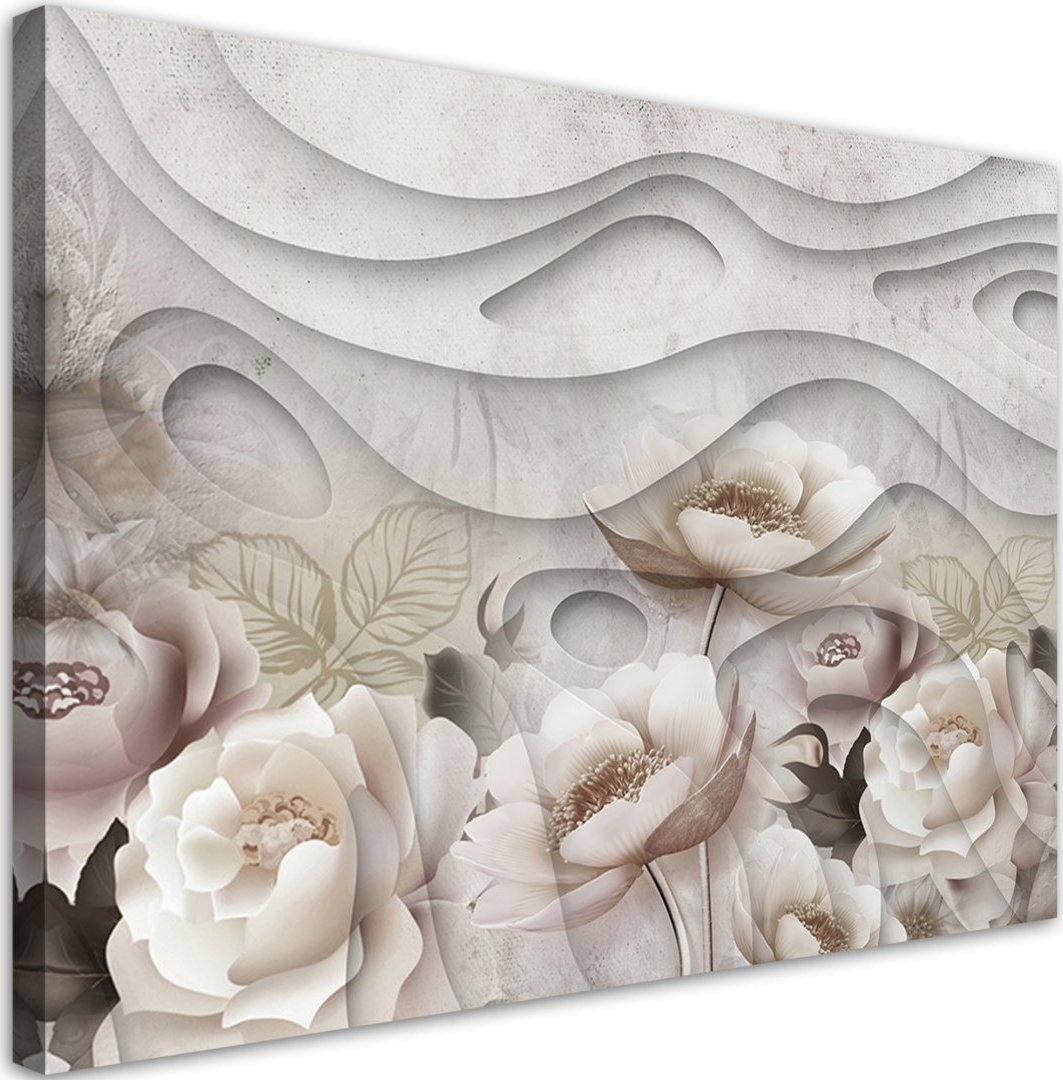 Feeby Obraz na płótnie, Beżowe kwiaty w rozkwicie - 100x70