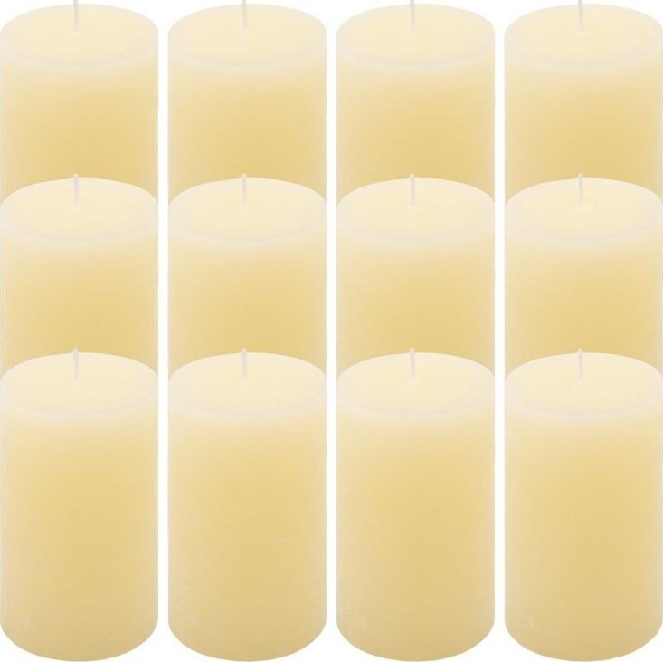 Zestaw świec rustykalnych, 11,5 cm, 6,8 cm, kremowy, 12 sz