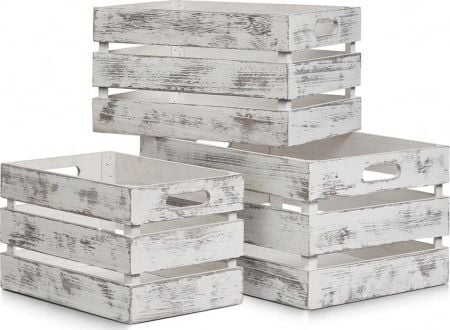 Zeller Skrzynka Vintage, 29x39x21cm, kol. biały