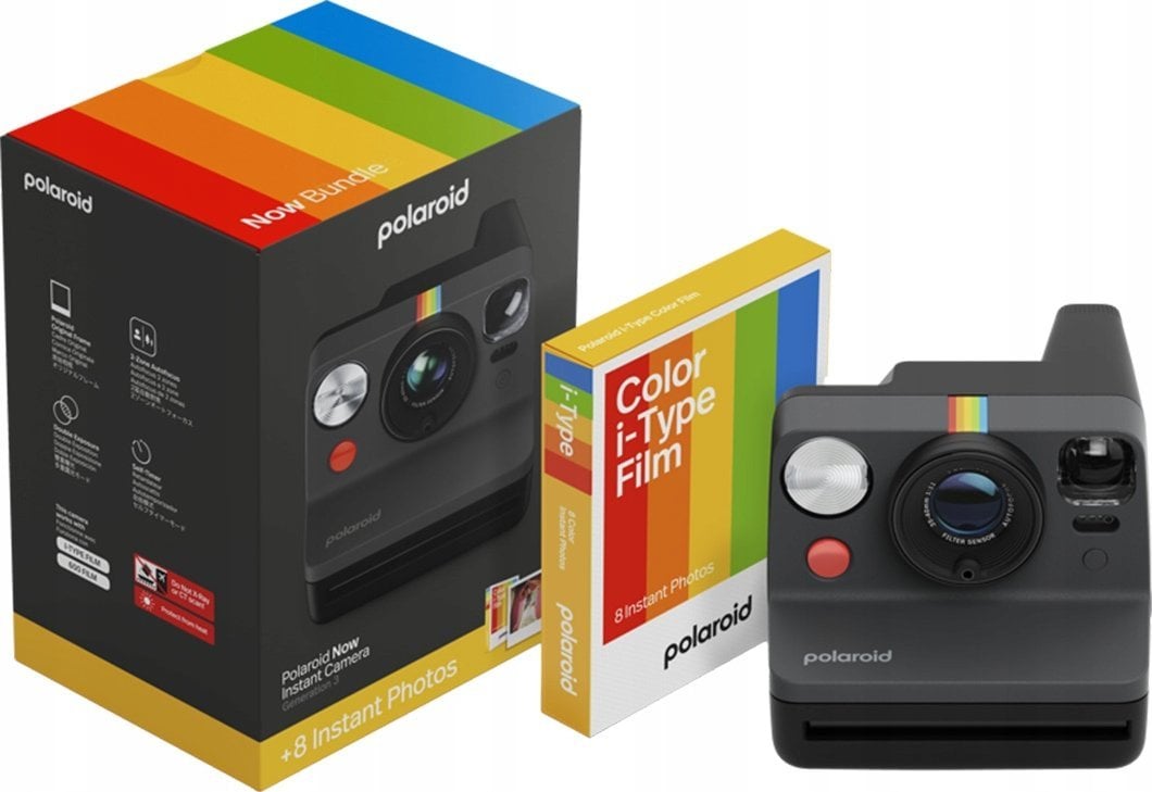 Aparat cyfrowy Polaroid Now Gen 3 Black bundle with Color Film (8 photos)