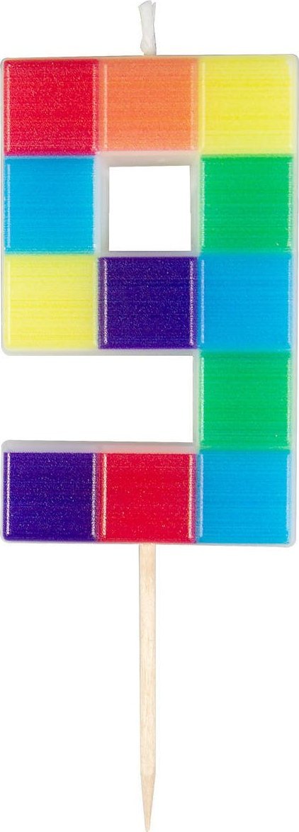 Arpex Świeczka cyferka klocki nr 9, 7 cm one size