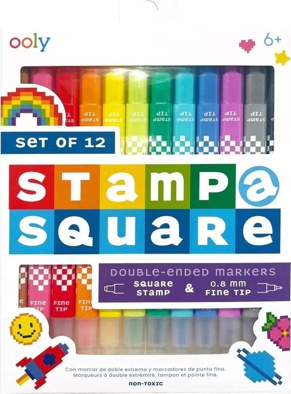 Teka Cienkopisy z pędzelkami Pixel Art 12 kolorów