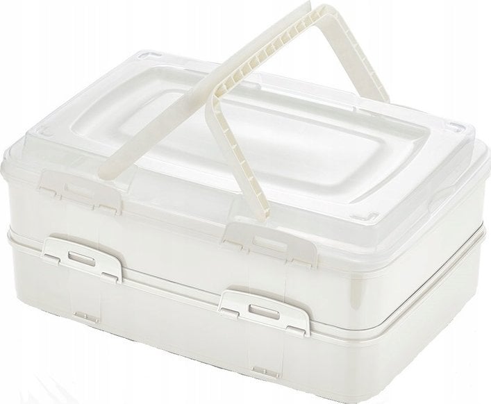 POJEMNIK BOX NA CIASTO - PODWÓJNY ECRU DO PRZENOSZENIA