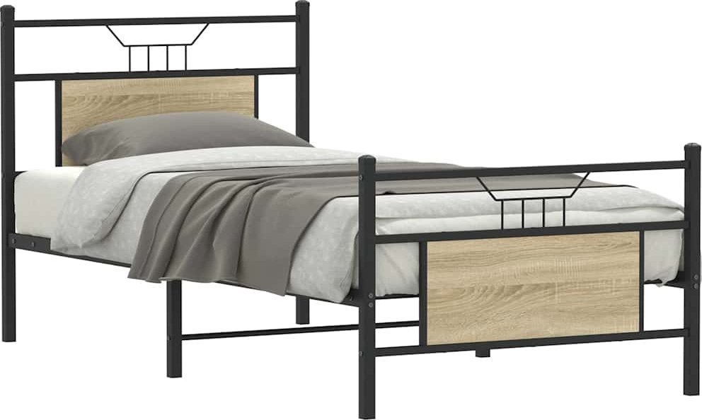 vidaXL Łóżko bez materaca, dąb sonoma, 80x200 cm