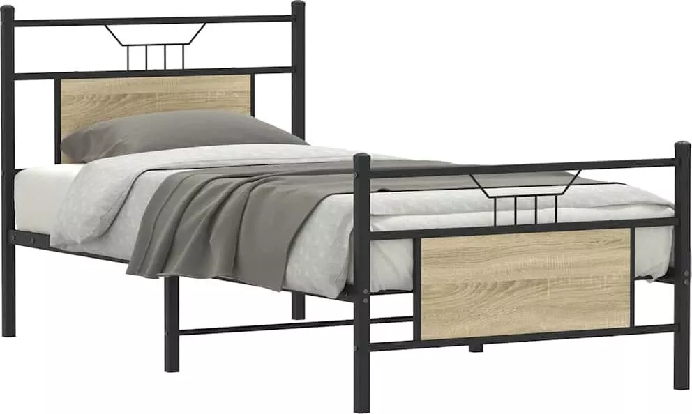 vidaXL Łóżko bez materaca, dąb sonoma, 80x200 cm