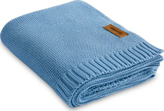 Sensillo KOCYK BAMBUSOWO-BAWEŁNIANY 80X100 CM NIEBIESKI