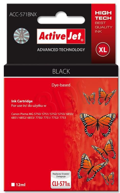 Tusz Activejet tusz do drukarki Canon Supreme/ chip ACC-571BNX czarny