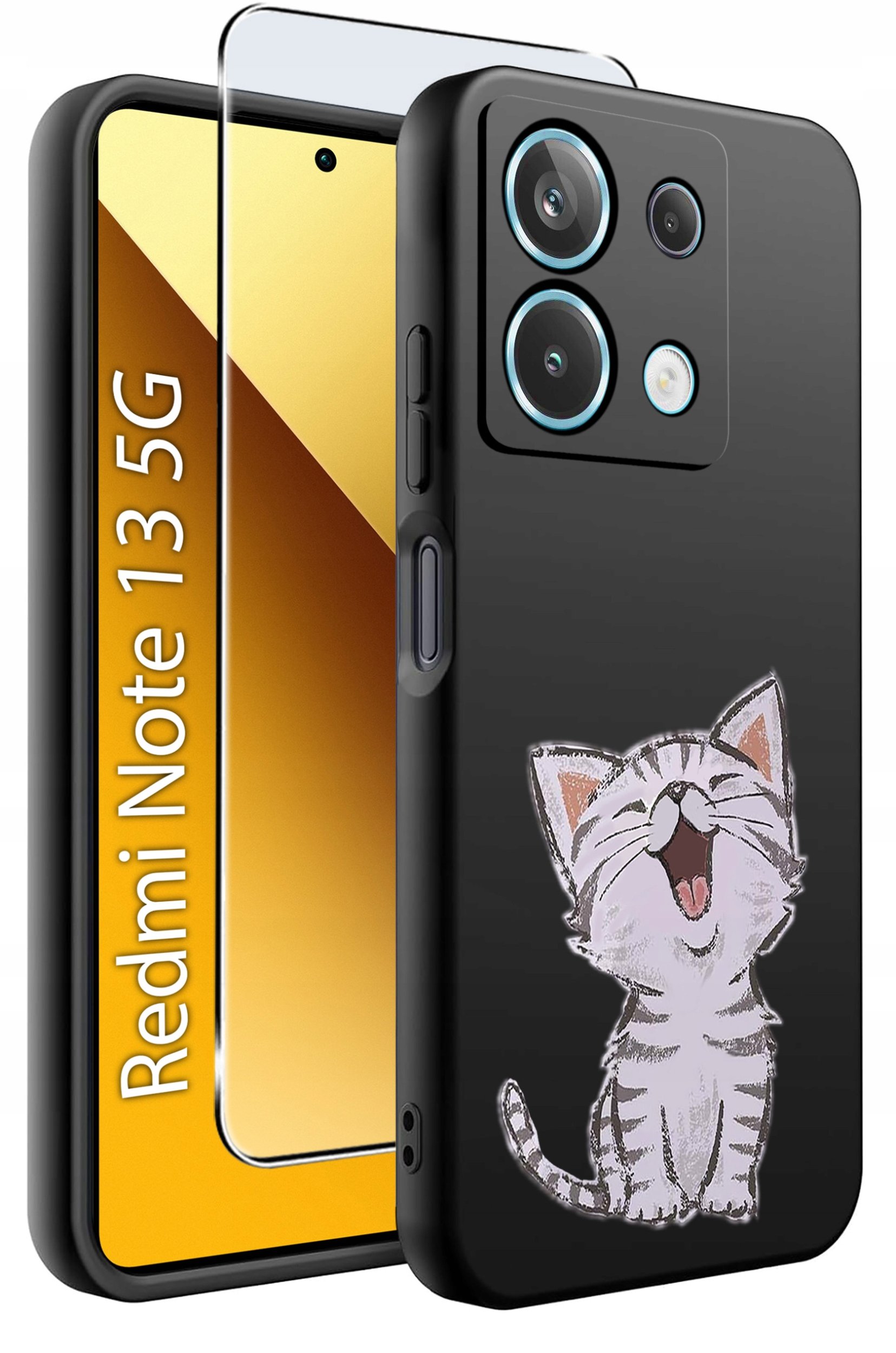 ETUI do Xiaomi Redmi Note 13 5G WZORY |SILIKONOWE MATT CASE +SZKŁO 9H