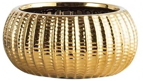 Doniczka ceramiczna / Osłonka / Donica / Złota / 26 cm