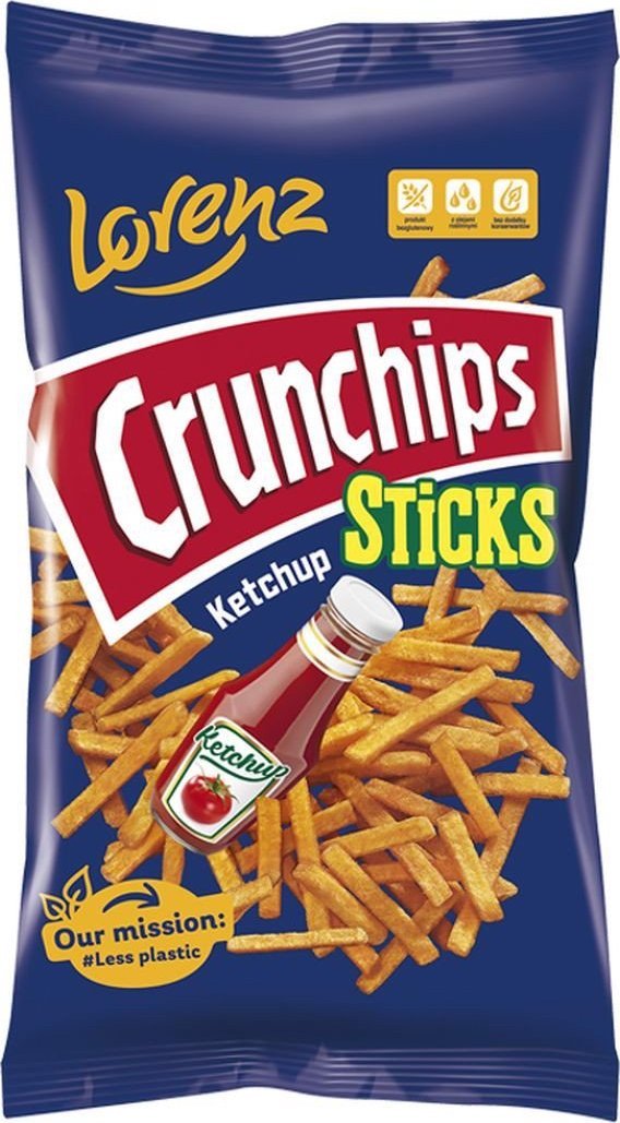Lorenz Crunchips Sticks Chipsy ziemniaczane o smaku ketchup 70 g