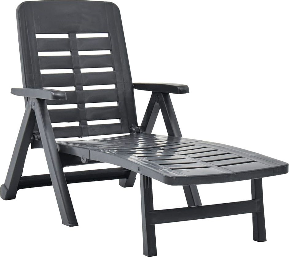 Elior Antracytowy leżak ogrodowy z podłokietnikami - Dantes